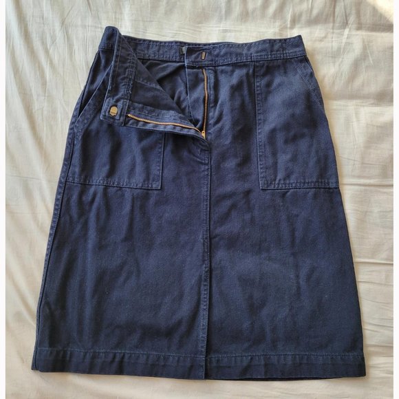 NWOT J. Crew Dark Blue Denim A-line Skirt (US4) - Picture 1 of 7